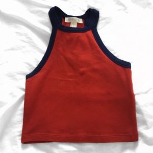 🦀 red orange halter top